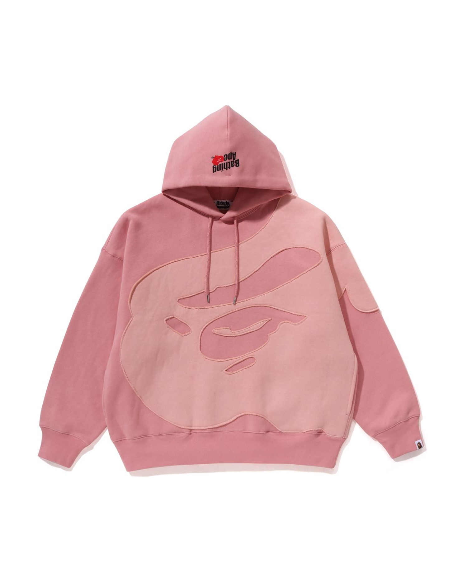 A Bathing Ape shops Bape Classics Hard Works Salmon Pink Pullover Embroidered Hoodie