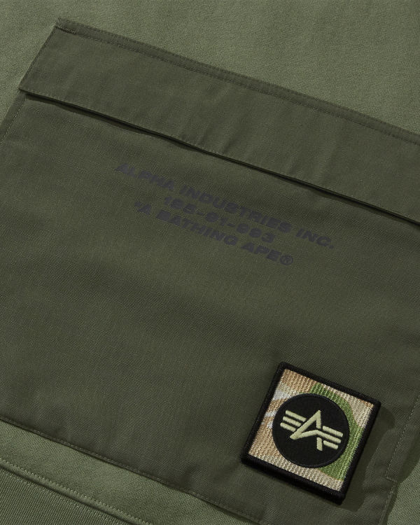 X ALPHA INDUSTRIES patch pocket hoodie