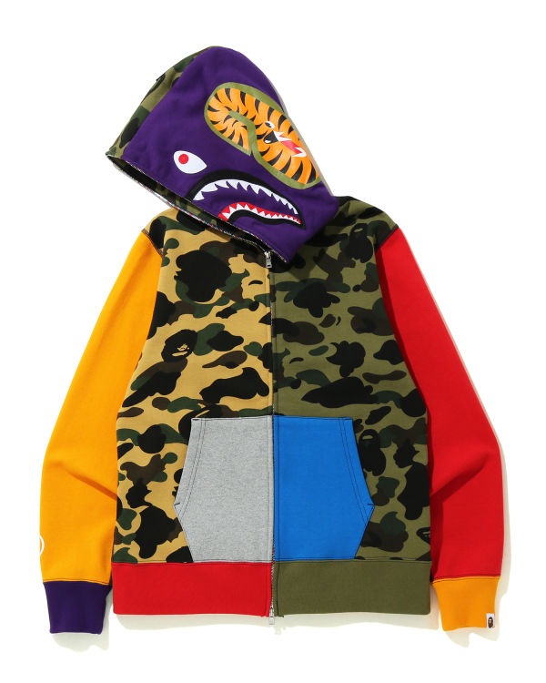 1st Camo Crazy Shark full zip hoodie