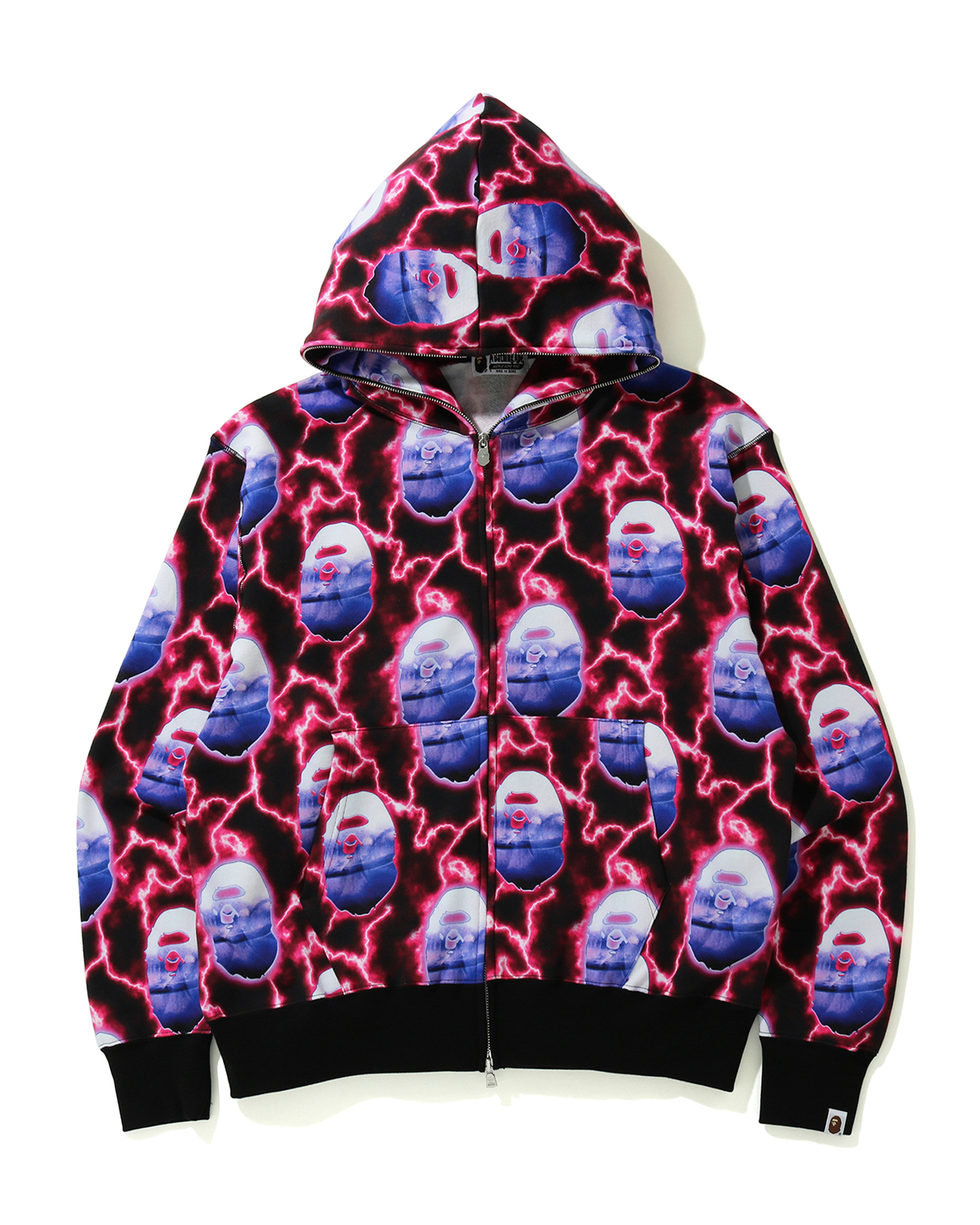 Shop Bape Lightning Relaxed Zip hoodie Online | BAPE