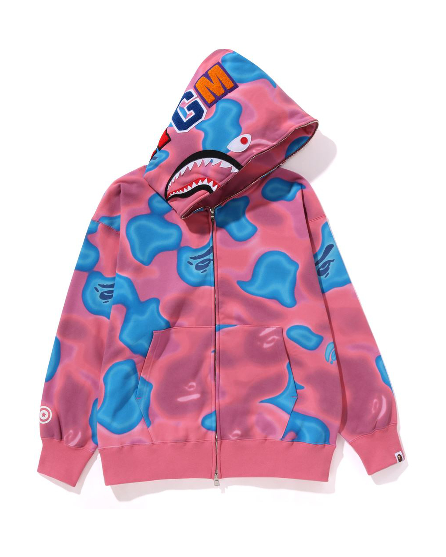 Pink bape hoodie discount women's