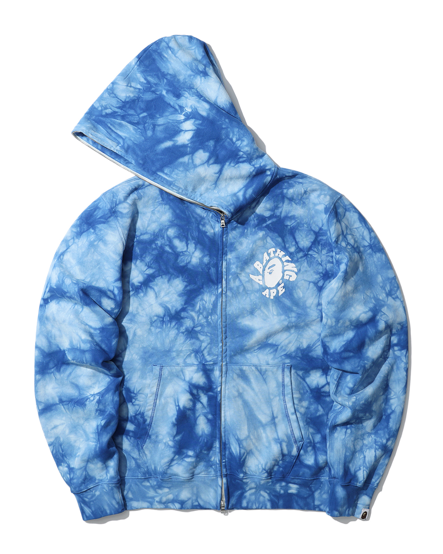 Shop Tie dye wide full zip hoodie Online | BAPE