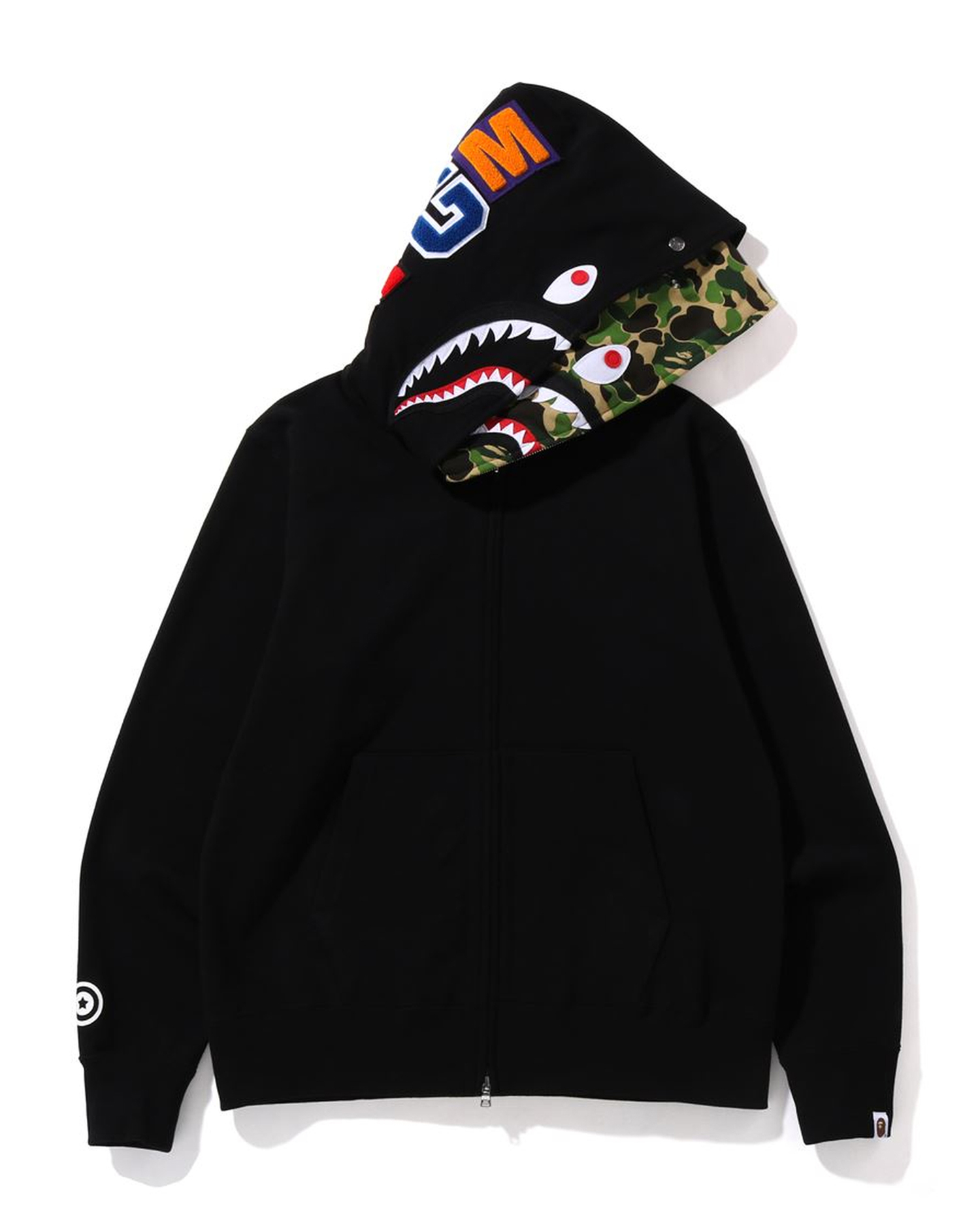 Shop ABC Camo Shark Wide Fit Full Zip Hoodie Online | BAPE