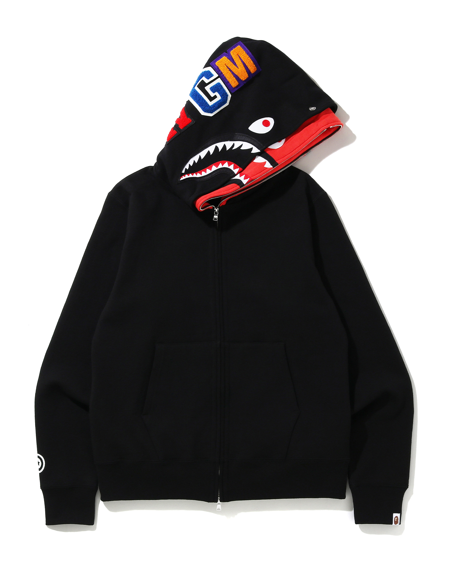 color camo tiger shark full zip double hoodie