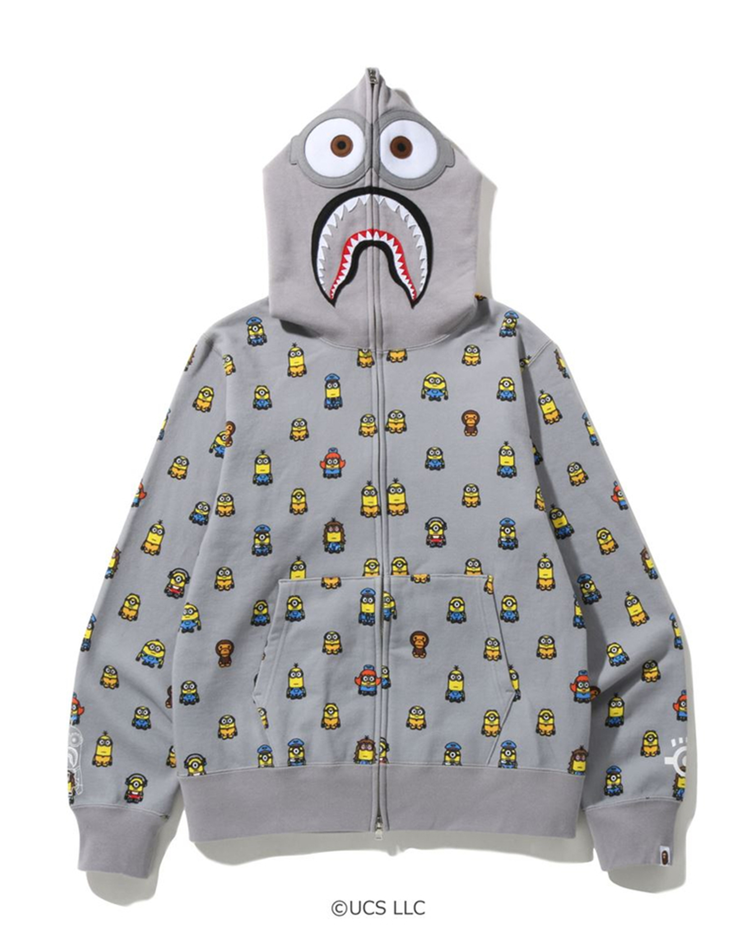 Shop X Minions Shark Full Zip Hoodie Online | BAPE