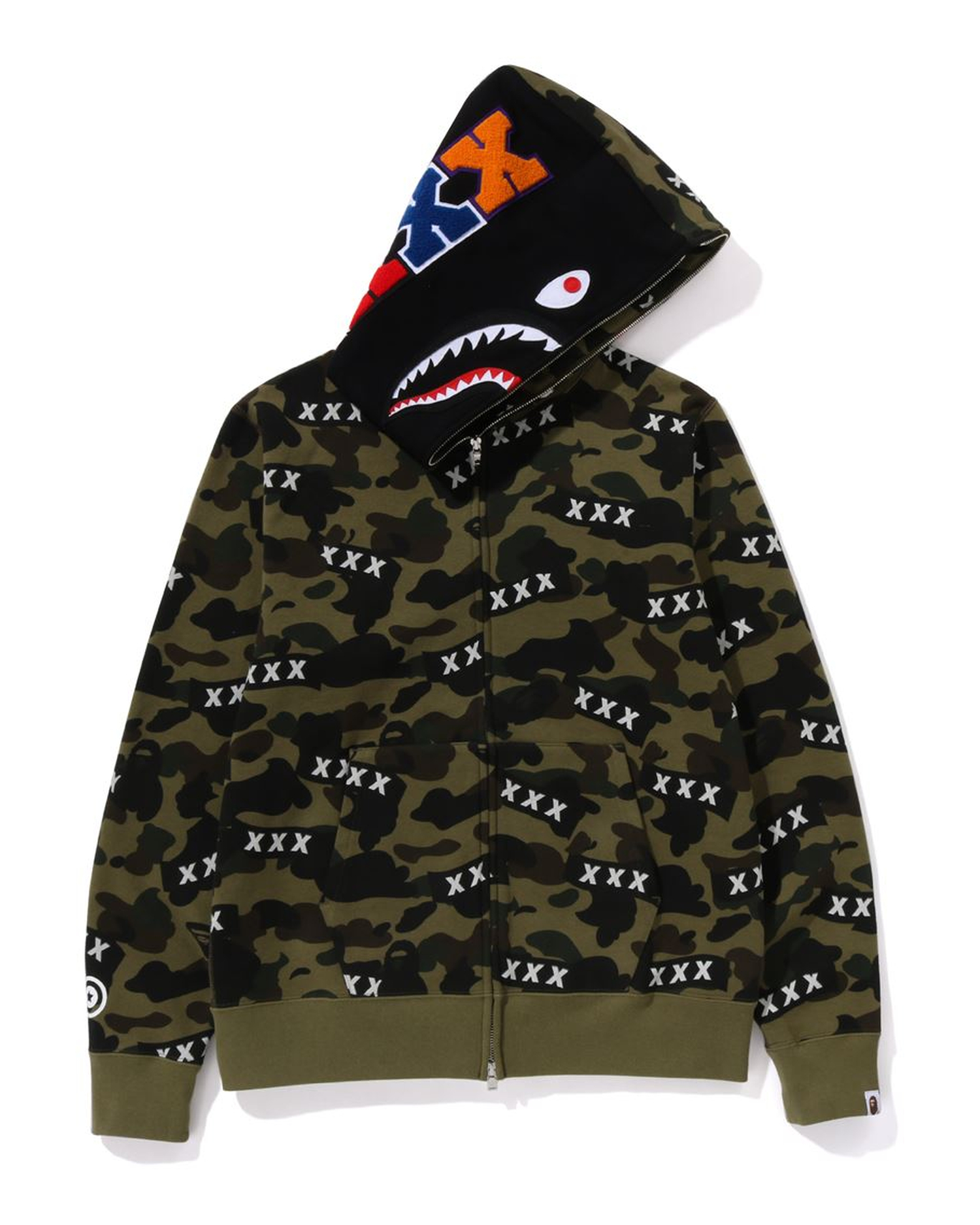 A BATHING APE® BAPE X God Selection XXX Shark Full Zip Hoodie | ITeSHOP