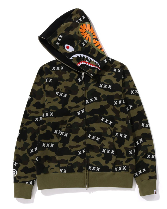 A BATHING APE® BAPE X God Selection XXX Shark Full Zip Hoodie