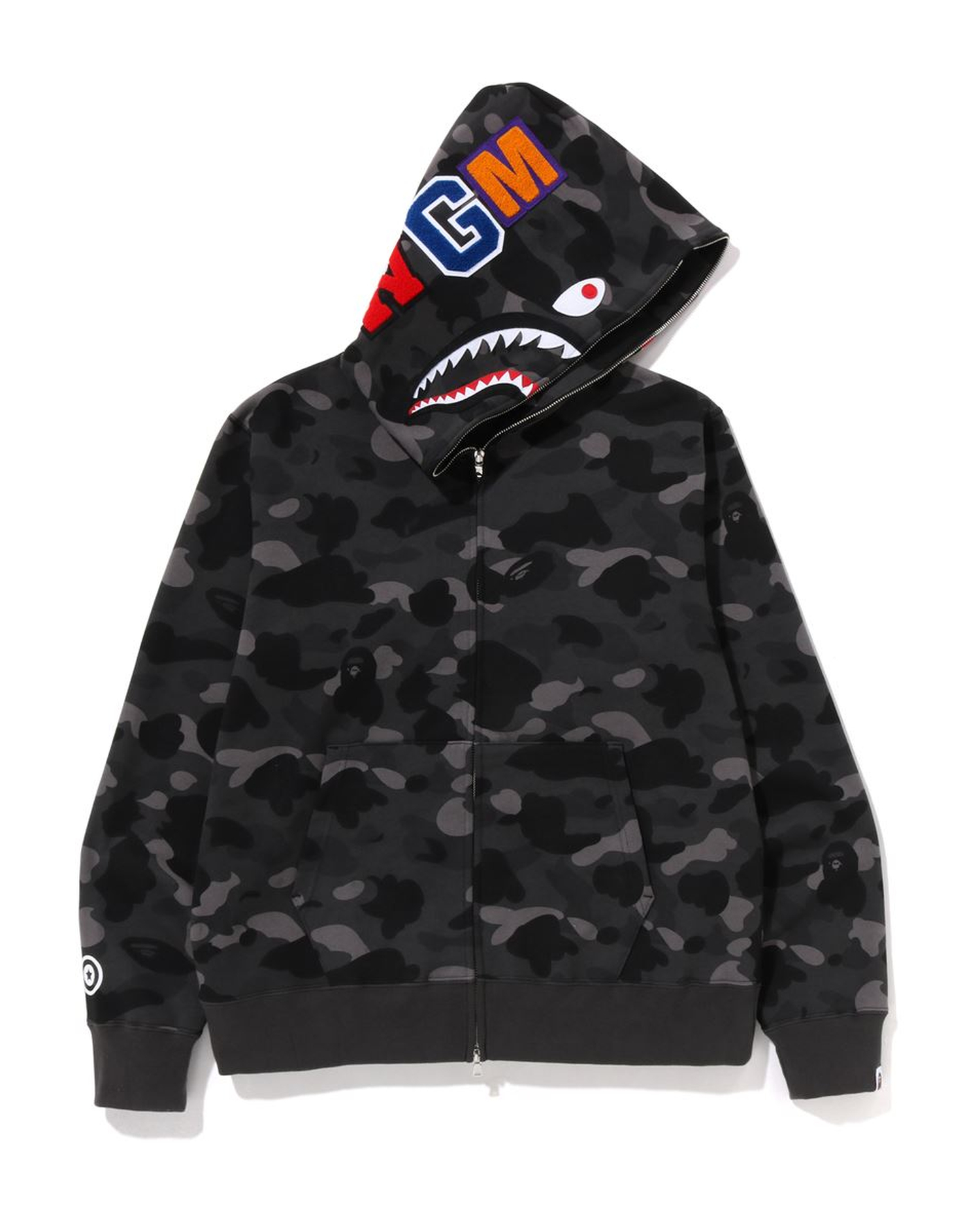Shop Color Camo Shark Full Zip Hoodie Online | BAPE