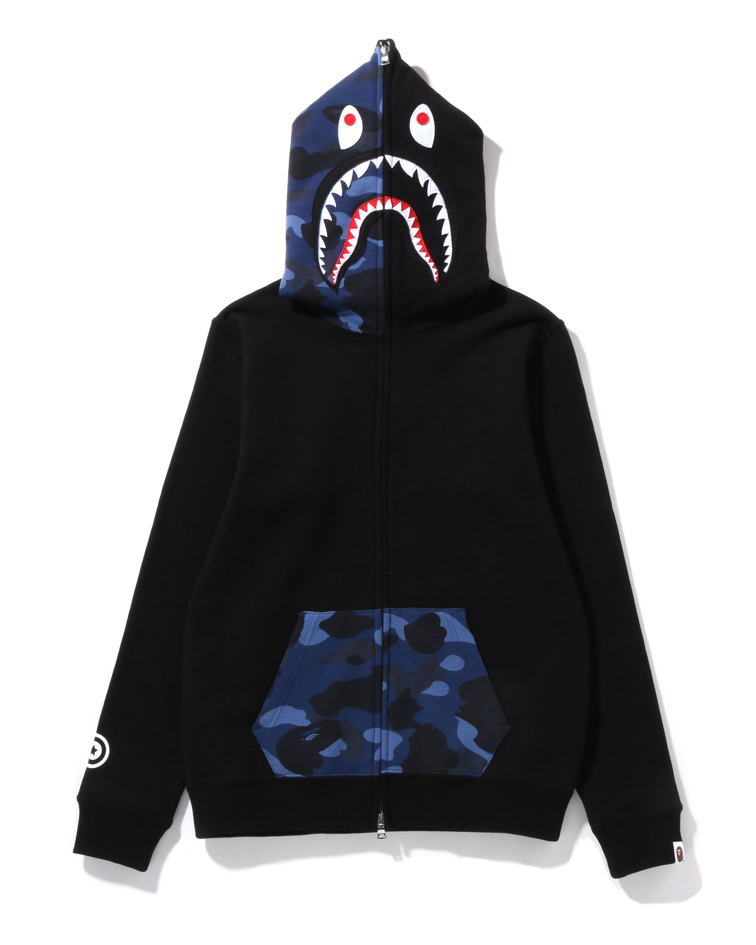 Shop Color Camo Shark Full Zip Hoodie Online | BAPE