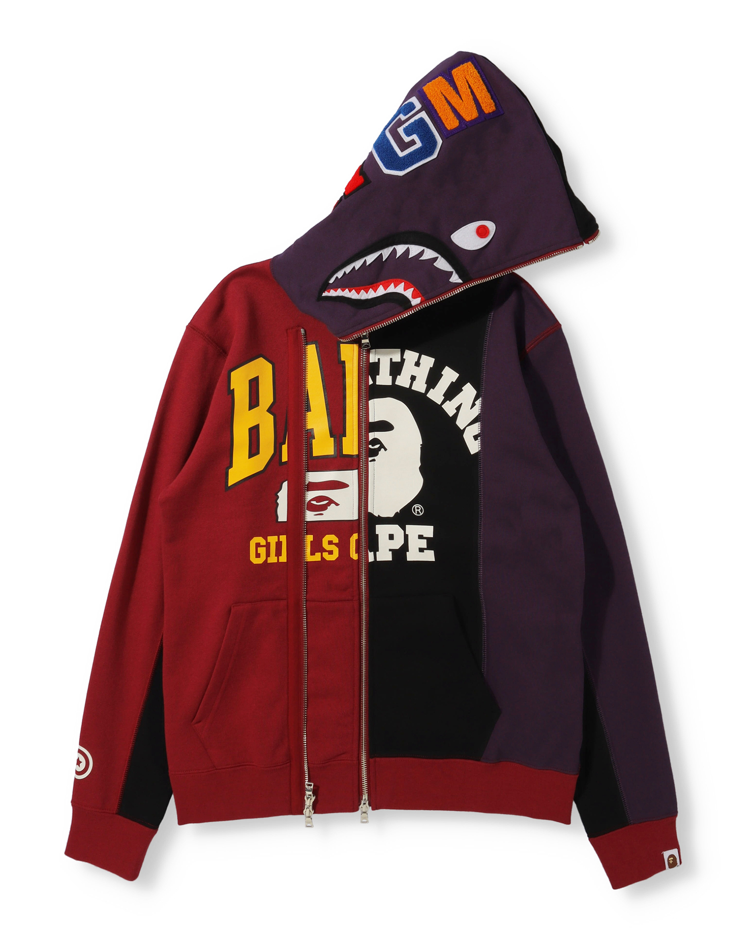 Maroon deals bape hoodie