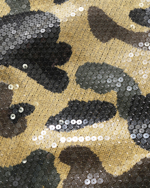 1st Camo Knit Sequin Wide Zip hoodie