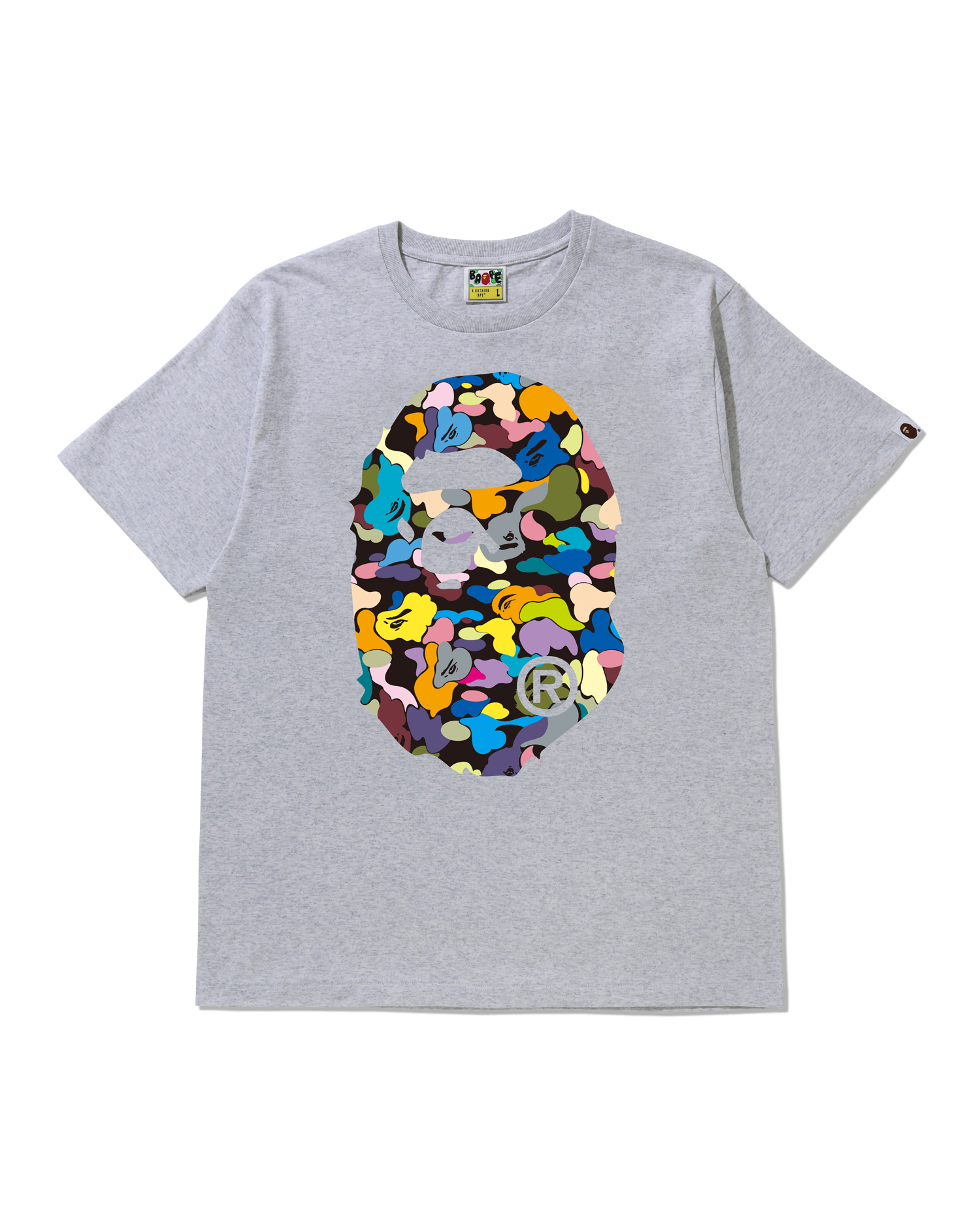 Shop Multi Camo Big Ape Head tee Online | BAPE