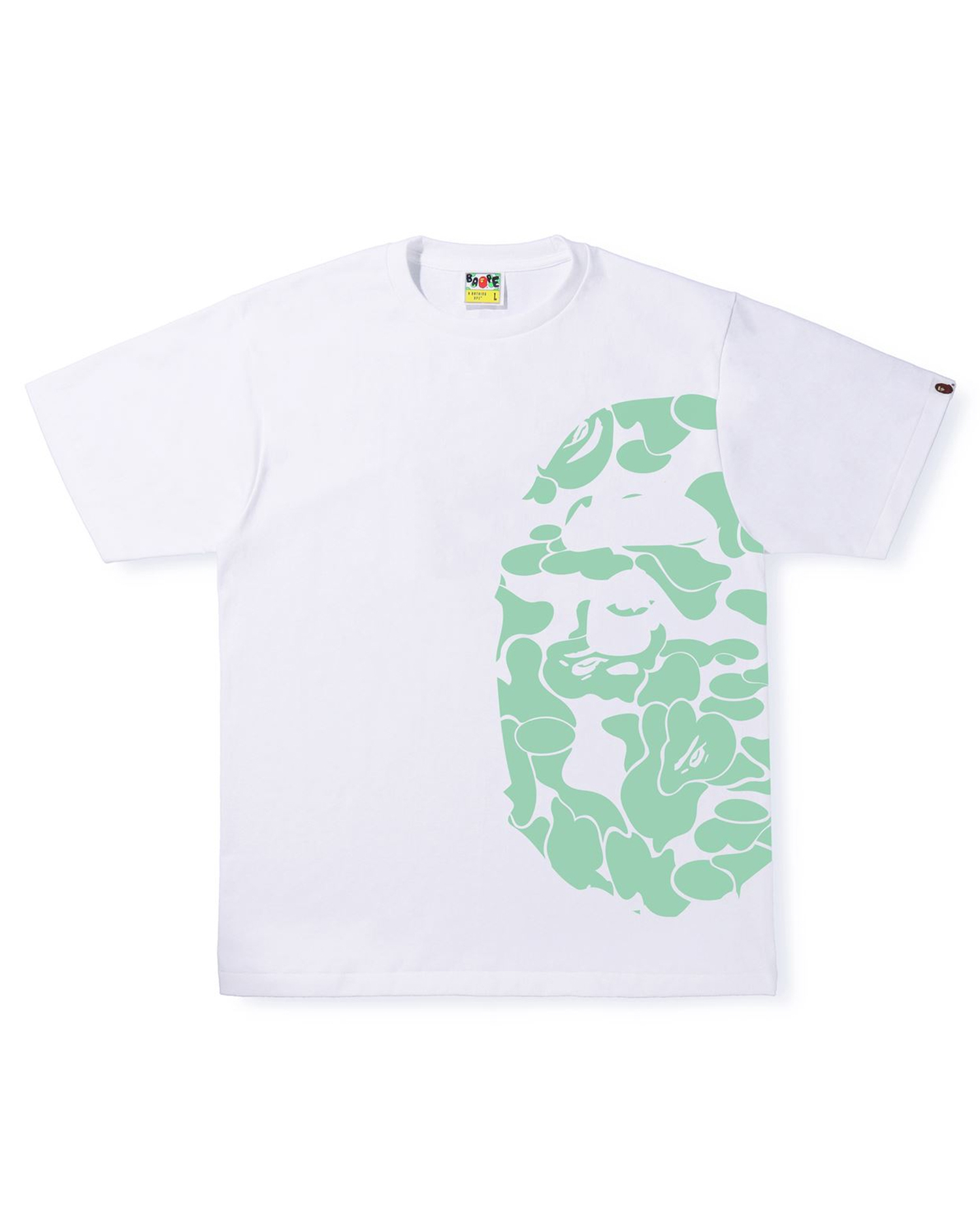 Bape camo green selling side ape head tee