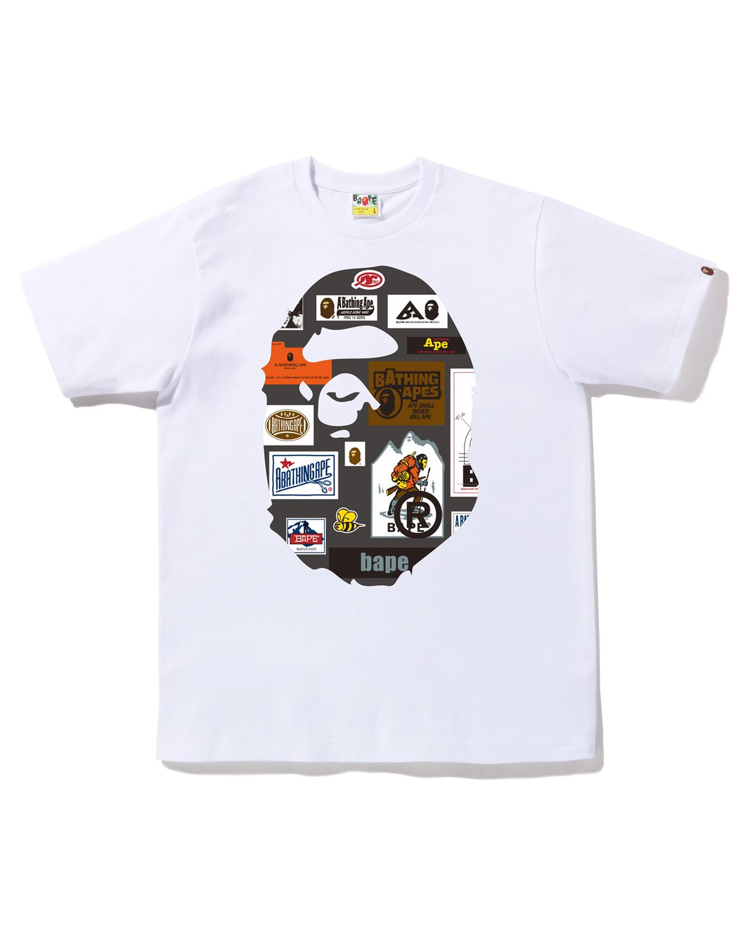 Shop BAPE Multi Label Big Ape Head Tee Online | BAPE