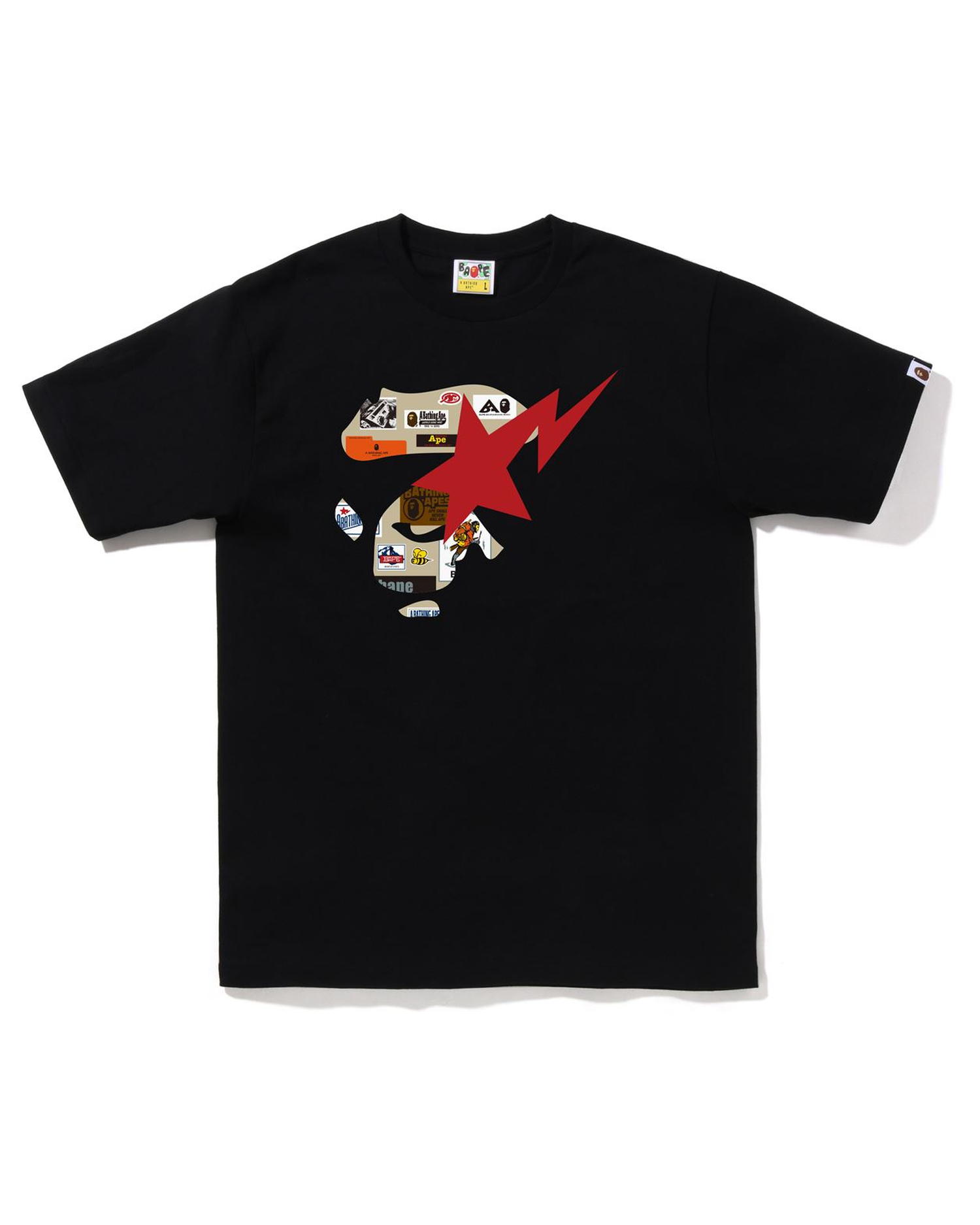 Shop BAPE Multi Label Ape Face STA Tee Online | BAPE