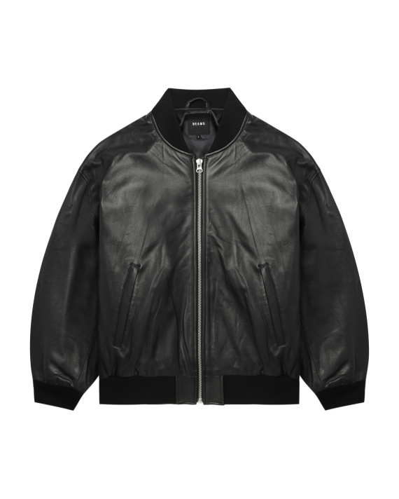 BEAMS Leather bomber jacket