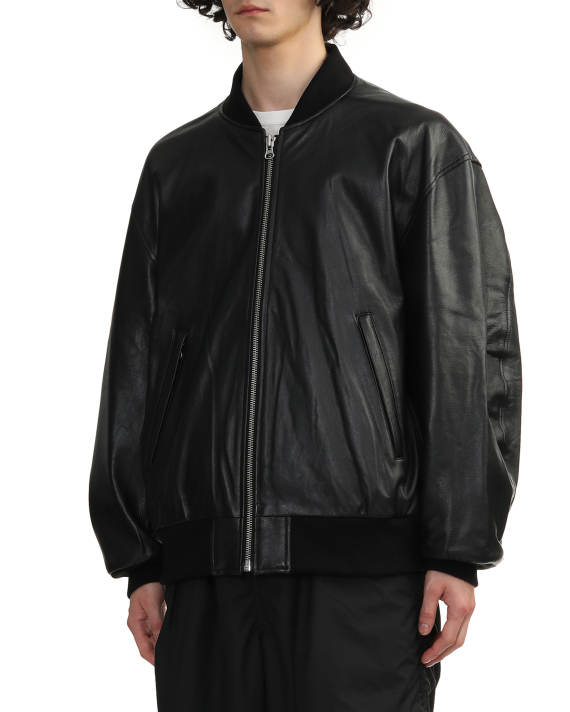 BEAMS Leather bomber jacket