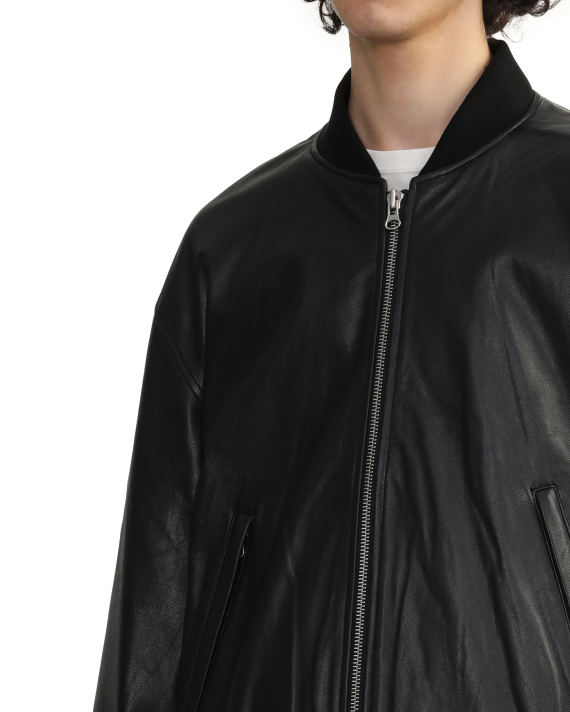 BEAMS Leather bomber jacket