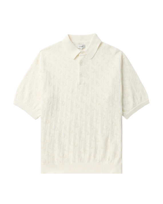 BEAMS Mesh knit polo shirt