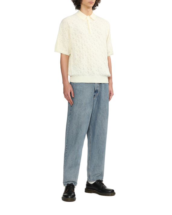 BEAMS Mesh knit polo shirt