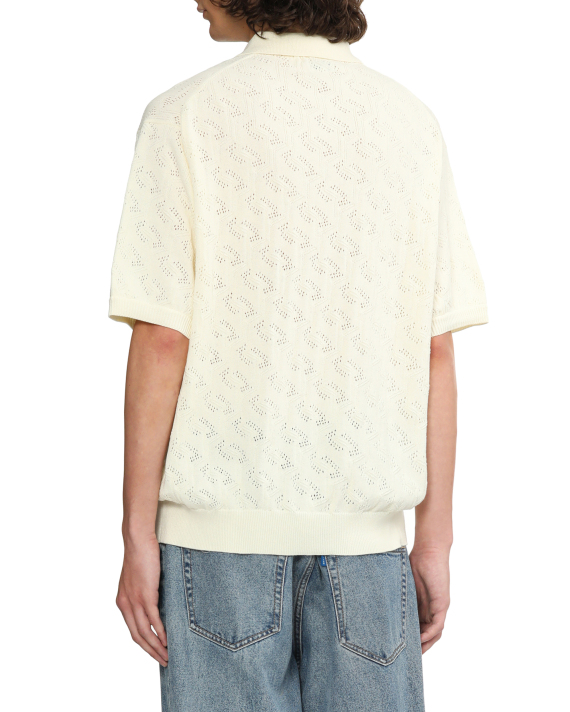 BEAMS Mesh knit polo shirt