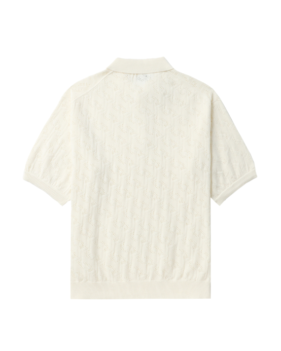 BEAMS Mesh knit polo shirt