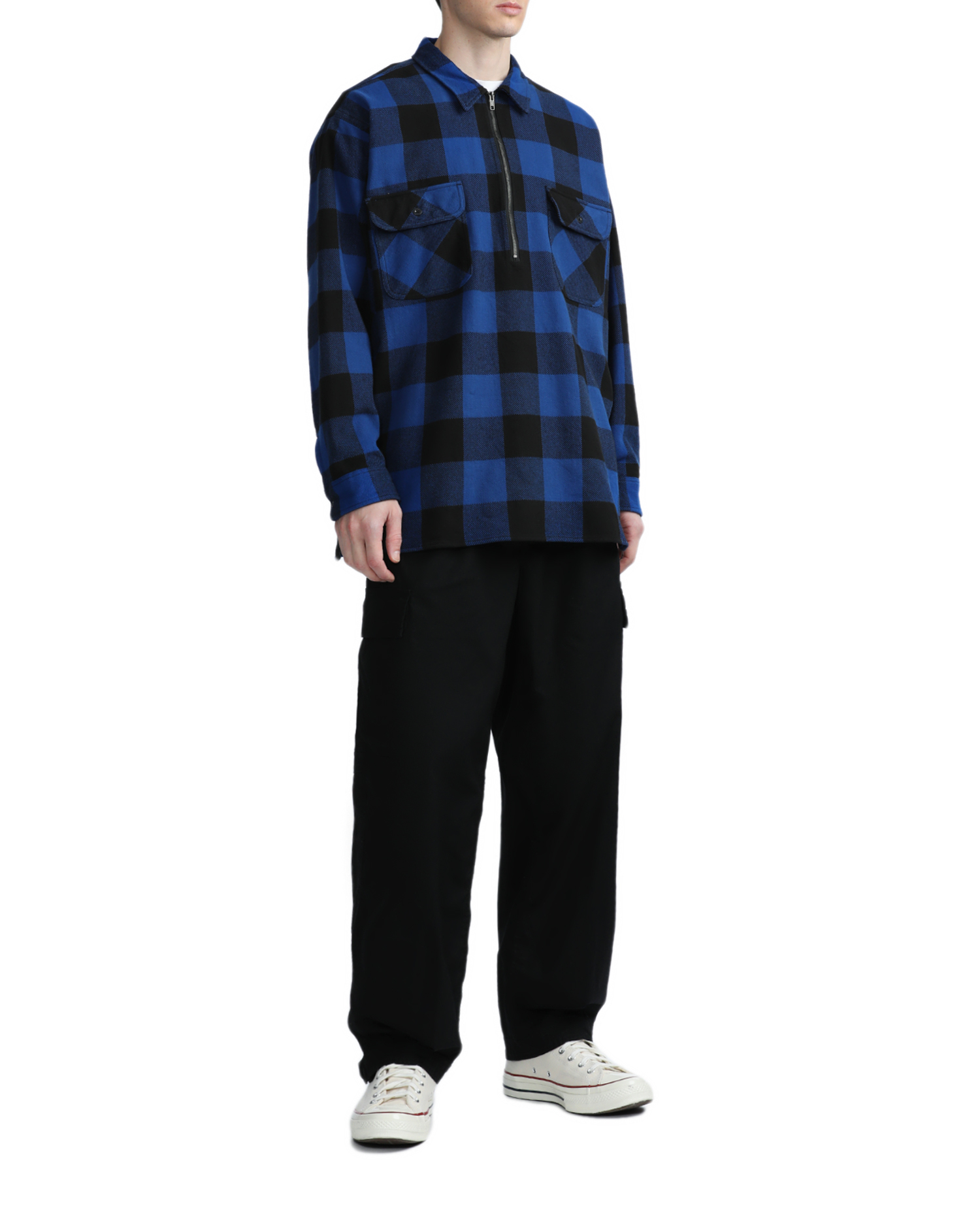 BEAMS Half-zip check shirt | ITeSHOP