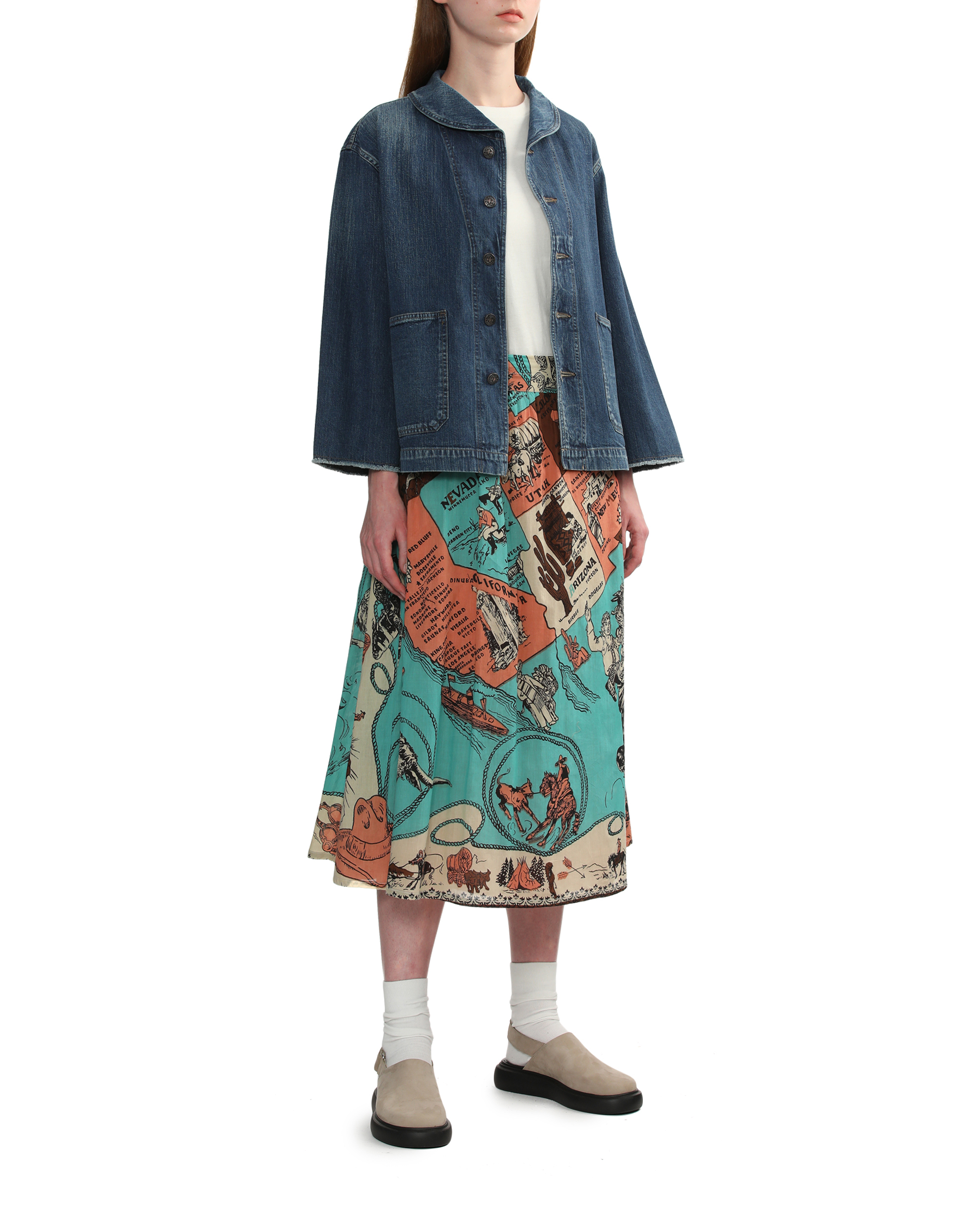 未使用・タグ付き】BINDU ×BEAMSBOY .別注マップスカート 未使用・美品