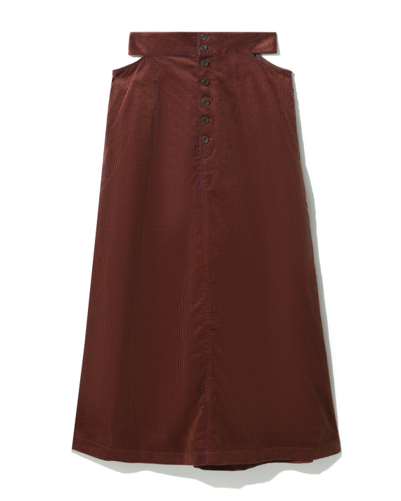 RAY BEAMS Buttoned corduroy midi skirt