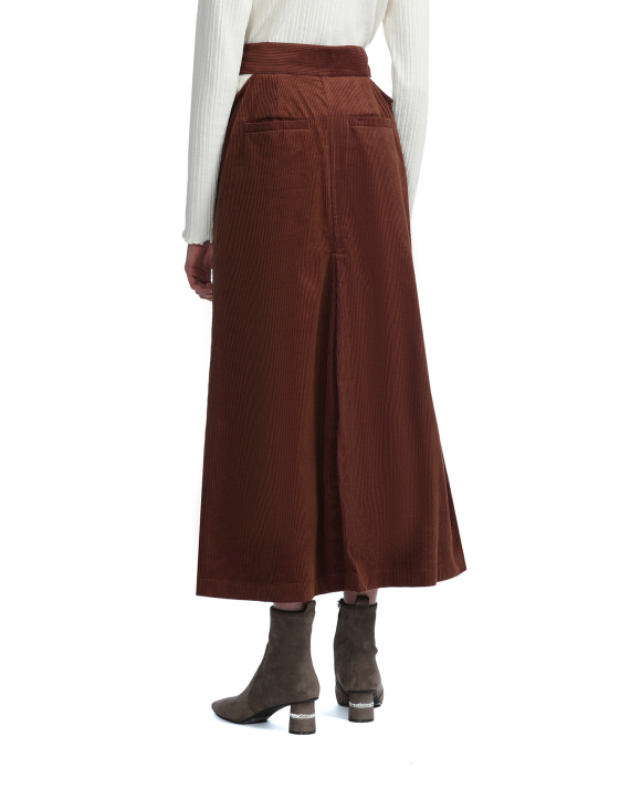 RAY BEAMS Buttoned corduroy midi skirt