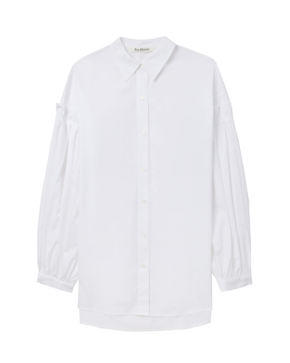 Relaxed ruffled cotton shirt image number 0