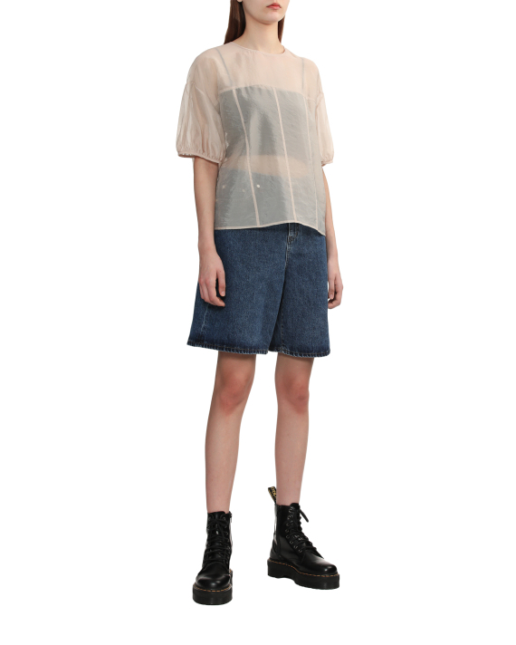 RAY BEAMS Tulle puff sleeve top