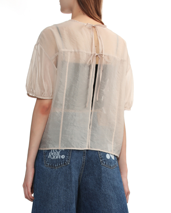 RAY BEAMS Tulle puff sleeve top