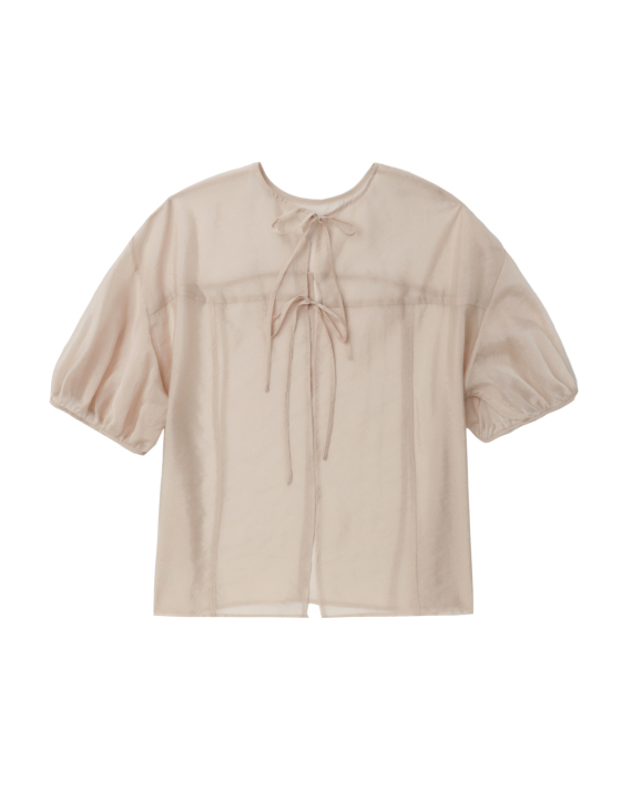 RAY BEAMS Tulle puff sleeve top