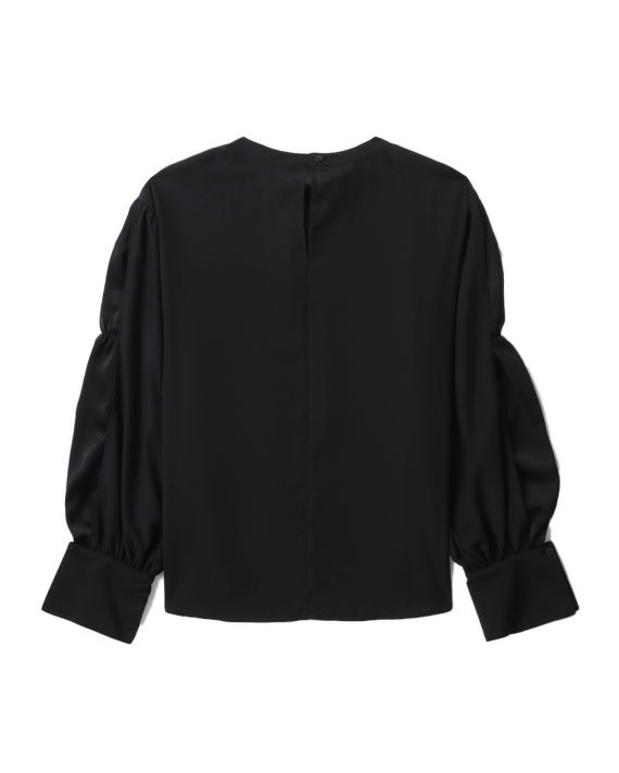 Twin-pleated band collar blouse image number 5