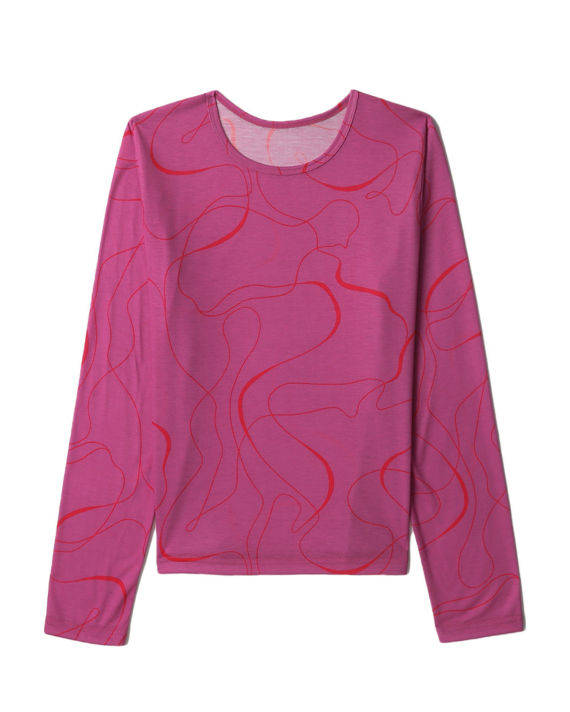 Graphic patterned long-sleeve tee image number 0