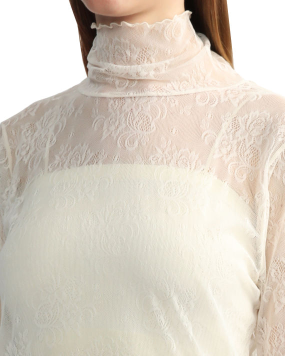 Floral lace sheer top image number 4