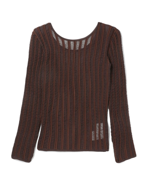 Textured striped long sleeve blouse image number 5