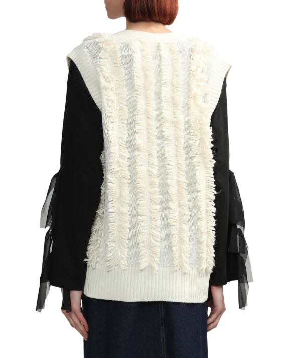 Fringed knit vest image number 3