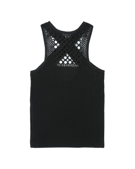 RAY BEAMS Ribbed mesh sleeveless top