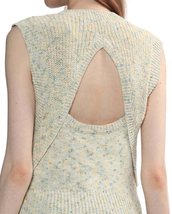 Cut-out back marled-knit vest image number 4