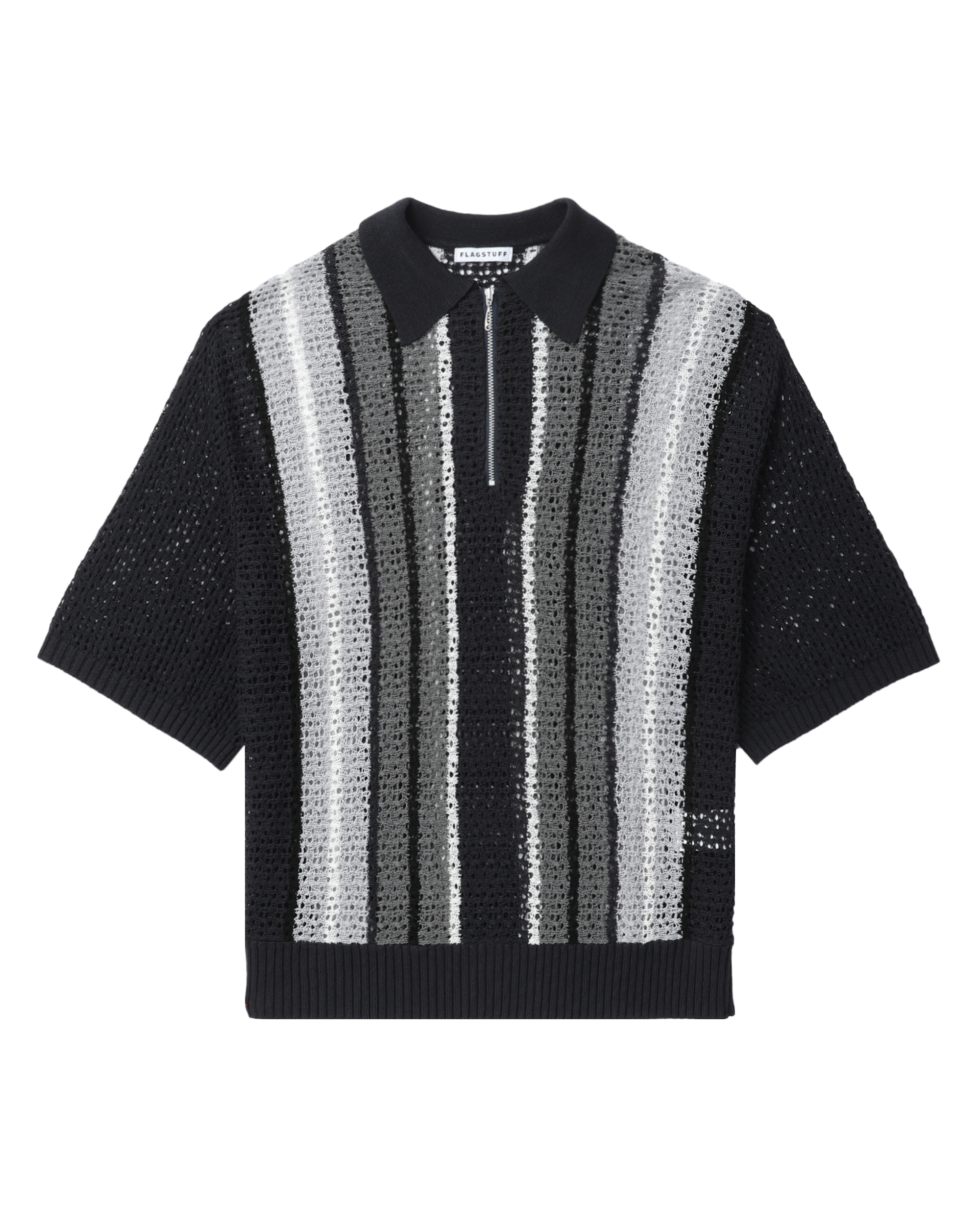 BEAMS T X F-LAGSTUF-F Stripe half-zip summer sweater | ITeSHOP