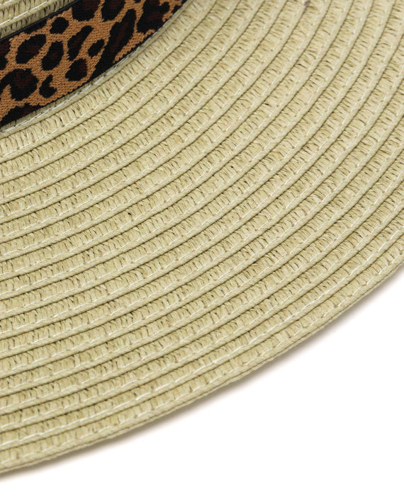 Leopard print band straw hat image number 5