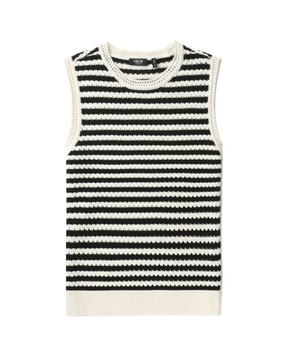Open-knit striped vest image number 0