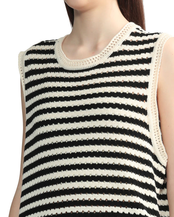 Open-knit striped vest image number 9