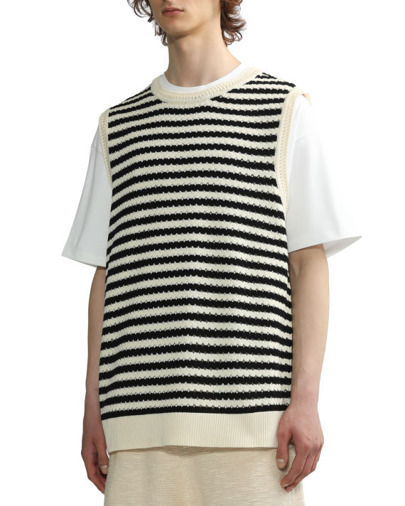Open-knit striped vest image number 2
