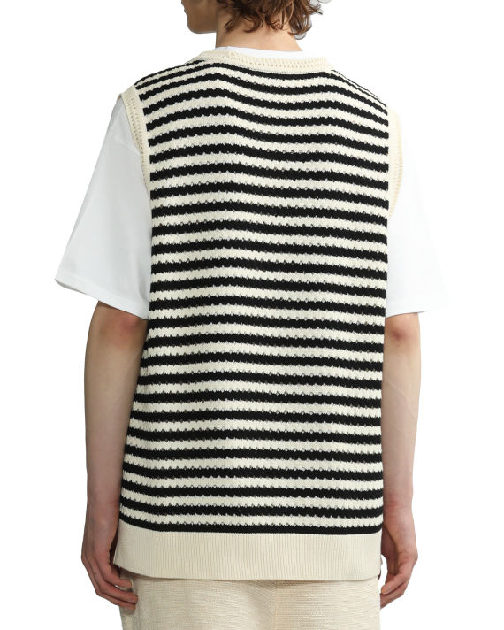 Open-knit striped vest image number 3