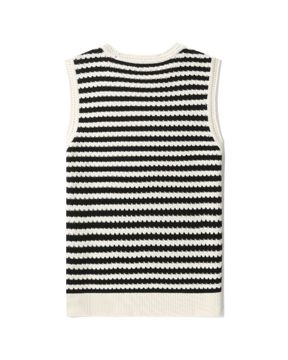 Open-knit striped vest image number 5
