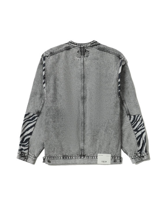 Zebra patched denim jacket image number 6