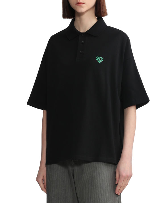 Pique logo embroidery polo shirt image number 3